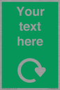 IJ14784: Custom Sign in Green with White Recycling Swoosh symbol