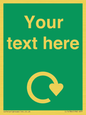 IJ14784: Custom Sign in Green with White Recycling Swoosh symbol