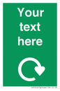IJ14784: Custom Sign in Green with White Recycling Swoosh symbol