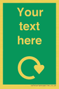 IJ14784: Custom Sign in Green with White Recycling Swoosh symbol