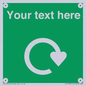 IJ14784: Custom Sign in Green with White Recycling Swoosh symbol