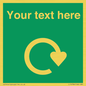 IJ14784: Custom Sign in Green with White Recycling Swoosh symbol