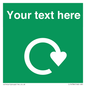 IJ14784: Custom Sign in Green with White Recycling Swoosh symbol