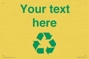 IJ14786: Custom Recycling Sign with green recycling mobius loop