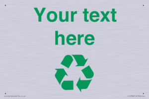 IJ14786: Custom Recycling Sign with green recycling mobius loop