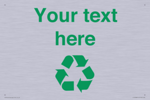 IJ14786: Custom Recycling Sign with green recycling mobius loop