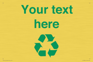 IJ14786: Custom Recycling Sign with green recycling mobius loop
