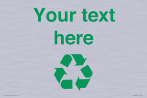 IJ14786: Custom Recycling Sign with green recycling mobius loop