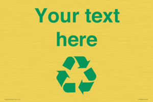 IJ14786: Custom Recycling Sign with green recycling mobius loop