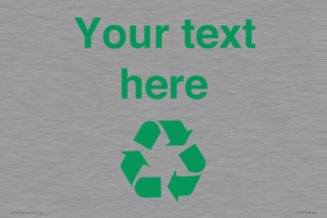 IJ14786: Custom Recycling Sign with green recycling mobius loop
