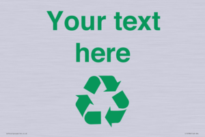 IJ14786: Custom Recycling Sign with green recycling mobius loop