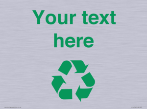 IJ14786: Custom Recycling Sign with green recycling mobius loop