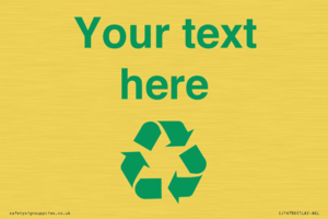 IJ14786: Custom Recycling Sign with green recycling mobius loop