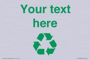 IJ14786: Custom Recycling Sign with green recycling mobius loop