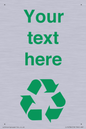 IJ14786: Custom Recycling Sign with green recycling mobius loop