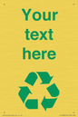 IJ14786: Custom Recycling Sign with green recycling mobius loop