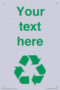 IJ14786: Custom Recycling Sign with green recycling mobius loop