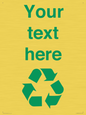 IJ14786: Custom Recycling Sign with green recycling mobius loop