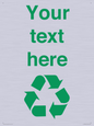 IJ14786: Custom Recycling Sign with green recycling mobius loop