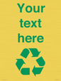 IJ14786: Custom Recycling Sign with green recycling mobius loop