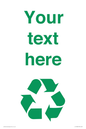 IJ14786: Custom Recycling Sign with green recycling mobius loop