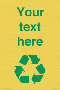IJ14786: Custom Recycling Sign with green recycling mobius loop