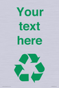 IJ14786: Custom Recycling Sign with green recycling mobius loop