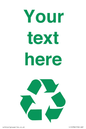 IJ14786: Custom Recycling Sign with green recycling mobius loop