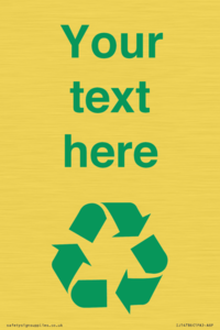 IJ14786: Custom Recycling Sign with green recycling mobius loop