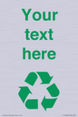 IJ14786: Custom Recycling Sign with green recycling mobius loop