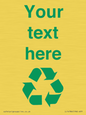 IJ14786: Custom Recycling Sign with green recycling mobius loop