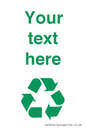 IJ14786: Custom Recycling Sign with green recycling mobius loop