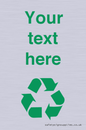 IJ14786: Custom Recycling Sign with green recycling mobius loop