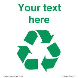 IJ14786: Custom Recycling Sign with green recycling mobius loop