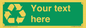 IJ14788: Custom Recycling Sign on green with white text and  recycling mobius loop