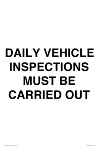 IM7265: DAILY VEHICLE INSPECTIONS MUST BE CARRIED