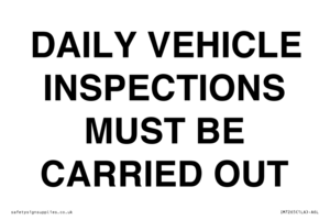 IM7265: DAILY VEHICLE INSPECTIONS MUST BE CARRIED