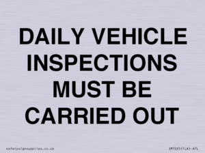 IM7265: DAILY VEHICLE INSPECTIONS MUST BE CARRIED