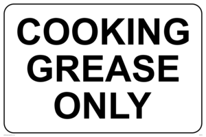 IN5576: Cooking grease only
