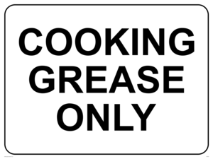 IN5576: Cooking grease only