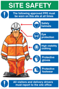 IP7759: Site safety PPE sign with orange Hi-viz