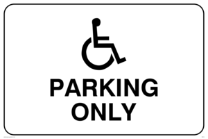 IR574: disabled symbol parking only