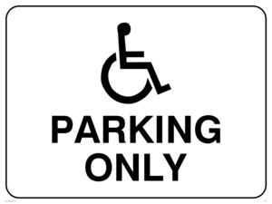 IR574: disabled symbol parking only