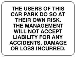 IR578: Carpark liability disclaimer