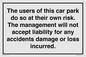 IR578: Carpark liability disclaimer