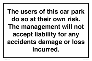 IR578: Carpark liability disclaimer