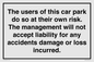 IR578: Carpark liability disclaimer