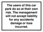 IR578: Carpark liability disclaimer