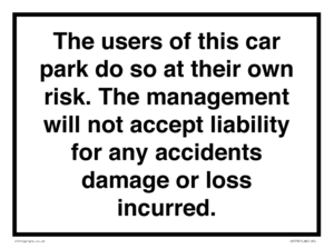 IR578: Carpark liability disclaimer