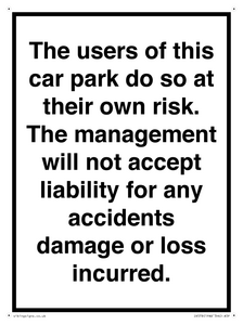 IR578: Carpark liability disclaimer